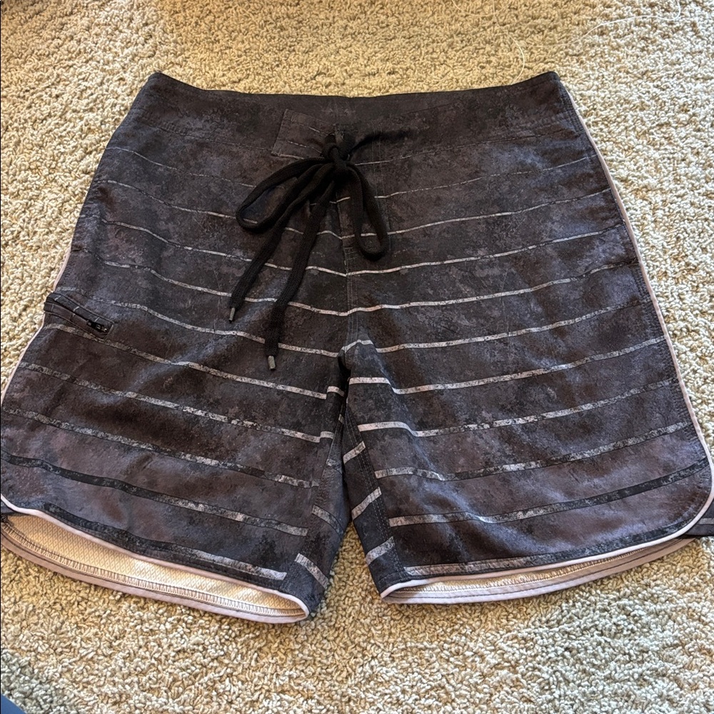 Niyama Sol Men’s Black Striped Swim Shorts